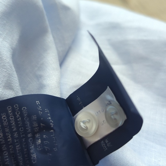 Vilebrequin Men Linen Shirt-Caroubis  Blue - Picture 15 of 16